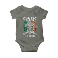 Irish Celtic Pride Baby Onesie Celtic Blood Runs Through My Veins