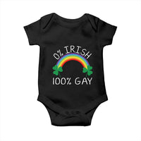 Funny St. Patrick's Day LGBT Baby Onesie 0 Irish 100 Gay Rainbow Shamrock