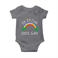 Funny St. Patrick's Day LGBT Baby Onesie 0 Irish 100 Gay Rainbow Shamrock