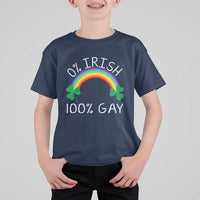 Funny St. Patrick's Day LGBT T Shirt For Kid 0 Irish 100 Gay Rainbow Shamrock