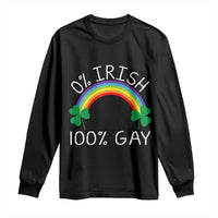 Funny St. Patrick's Day LGBT Long Sleeve Shirt 0 Irish 100 Gay Rainbow Shamrock
