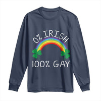 Funny St. Patrick's Day LGBT Long Sleeve Shirt 0 Irish 100 Gay Rainbow Shamrock