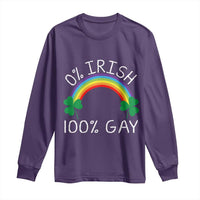 Funny St. Patrick's Day LGBT Long Sleeve Shirt 0 Irish 100 Gay Rainbow Shamrock