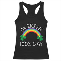 Funny St. Patrick's Day LGBT Racerback Tank Top 0 Irish 100 Gay Rainbow Shamrock