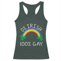 Funny St. Patrick's Day LGBT Racerback Tank Top 0 Irish 100 Gay Rainbow Shamrock