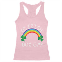 Funny St. Patrick's Day LGBT Racerback Tank Top 0 Irish 100 Gay Rainbow Shamrock