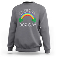 Funny St. Patrick's Day LGBT Sweatshirt 0 Irish 100 Gay Rainbow Shamrock