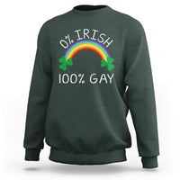 Funny St. Patrick's Day LGBT Sweatshirt 0 Irish 100 Gay Rainbow Shamrock