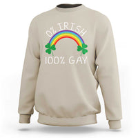 Funny St. Patrick's Day LGBT Sweatshirt 0 Irish 100 Gay Rainbow Shamrock