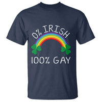 Funny St. Patrick's Day LGBT T Shirt 0 Irish 100 Gay Rainbow Shamrock