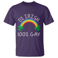 Funny St. Patrick's Day LGBT T Shirt 0 Irish 100 Gay Rainbow Shamrock