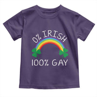 Funny St. Patrick's Day LGBT Toddler T Shirt 0 Irish 100 Gay Rainbow Shamrock