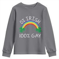 Funny St. Patrick's Day LGBT Youth Sweatshirt 0 Irish 100 Gay Rainbow Shamrock