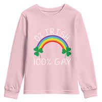 Funny St. Patrick's Day LGBT Youth Sweatshirt 0 Irish 100 Gay Rainbow Shamrock