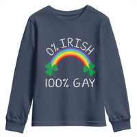 Funny St. Patrick's Day LGBT Youth Sweatshirt 0 Irish 100 Gay Rainbow Shamrock