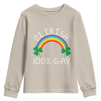 Funny St. Patrick's Day LGBT Youth Sweatshirt 0 Irish 100 Gay Rainbow Shamrock