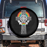 Rainbow Celtic Claddagh Cross Spare Tire Cover
