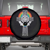 Rainbow Celtic Claddagh Cross Spare Tire Cover