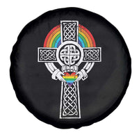 Rainbow Celtic Claddagh Cross Spare Tire Cover