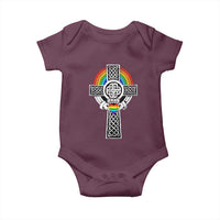 Rainbow Celtic Claddagh Cross Baby Onesie