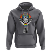 Rainbow Celtic Claddagh Cross Hoodie