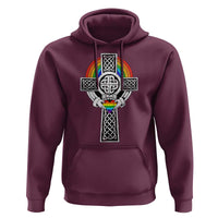 Rainbow Celtic Claddagh Cross Hoodie