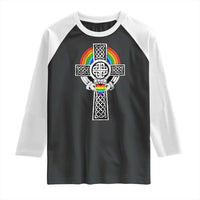 Rainbow Celtic Claddagh Cross Raglan Shirt