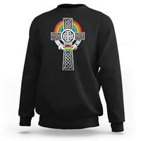 Rainbow Celtic Claddagh Cross Sweatshirt