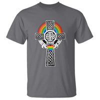 Rainbow Celtic Claddagh Cross T Shirt