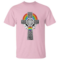Rainbow Celtic Claddagh Cross T Shirt