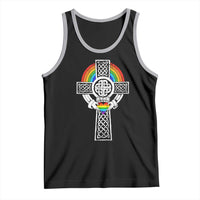 Rainbow Celtic Claddagh Cross Tank Top