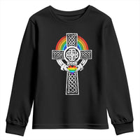 Rainbow Celtic Claddagh Cross Youth Sweatshirt