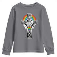 Rainbow Celtic Claddagh Cross Youth Sweatshirt