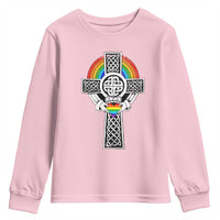 Rainbow Celtic Claddagh Cross Youth Sweatshirt