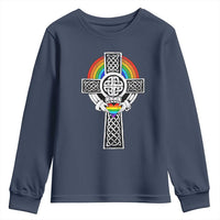 Rainbow Celtic Claddagh Cross Youth Sweatshirt