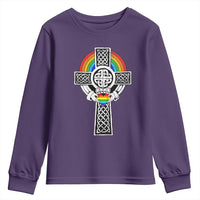 Rainbow Celtic Claddagh Cross Youth Sweatshirt