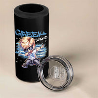 Funny Greek Boy 4 in 1 Can Cooler Tumbler Greek And Proud Dabbing