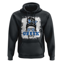 Greek Girl Pride Hoodie Proud Greece Messy Bun Girl