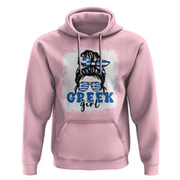 Greek Girl Pride Hoodie Proud Greece Messy Bun Girl