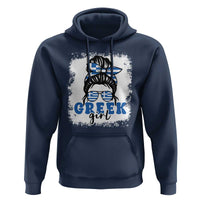 Greek Girl Pride Hoodie Proud Greece Messy Bun Girl