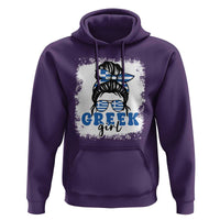 Greek Girl Pride Hoodie Proud Greece Messy Bun Girl
