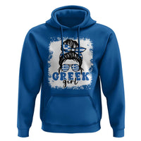Greek Girl Pride Hoodie Proud Greece Messy Bun Girl