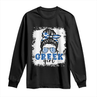 Greek Girl Pride Long Sleeve Shirt Proud Greece Messy Bun Girl