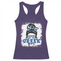 Greek Girl Pride Racerback Tank Top Proud Greece Messy Bun Girl