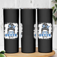 Greek Girl Pride Skinny Tumbler Proud Greece Messy Bun Girl