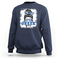 Greek Girl Pride Sweatshirt Proud Greece Messy Bun Girl