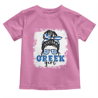 Greek Girl Pride Toddler T Shirt Proud Greece Messy Bun Girl