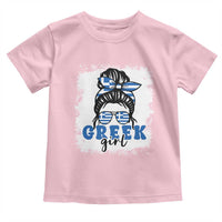 Greek Girl Pride Toddler T Shirt Proud Greece Messy Bun Girl