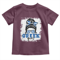 Greek Girl Pride Toddler T Shirt Proud Greece Messy Bun Girl