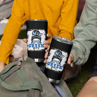 Greek Girl Pride Tumbler Cup Proud Greece Messy Bun Girl